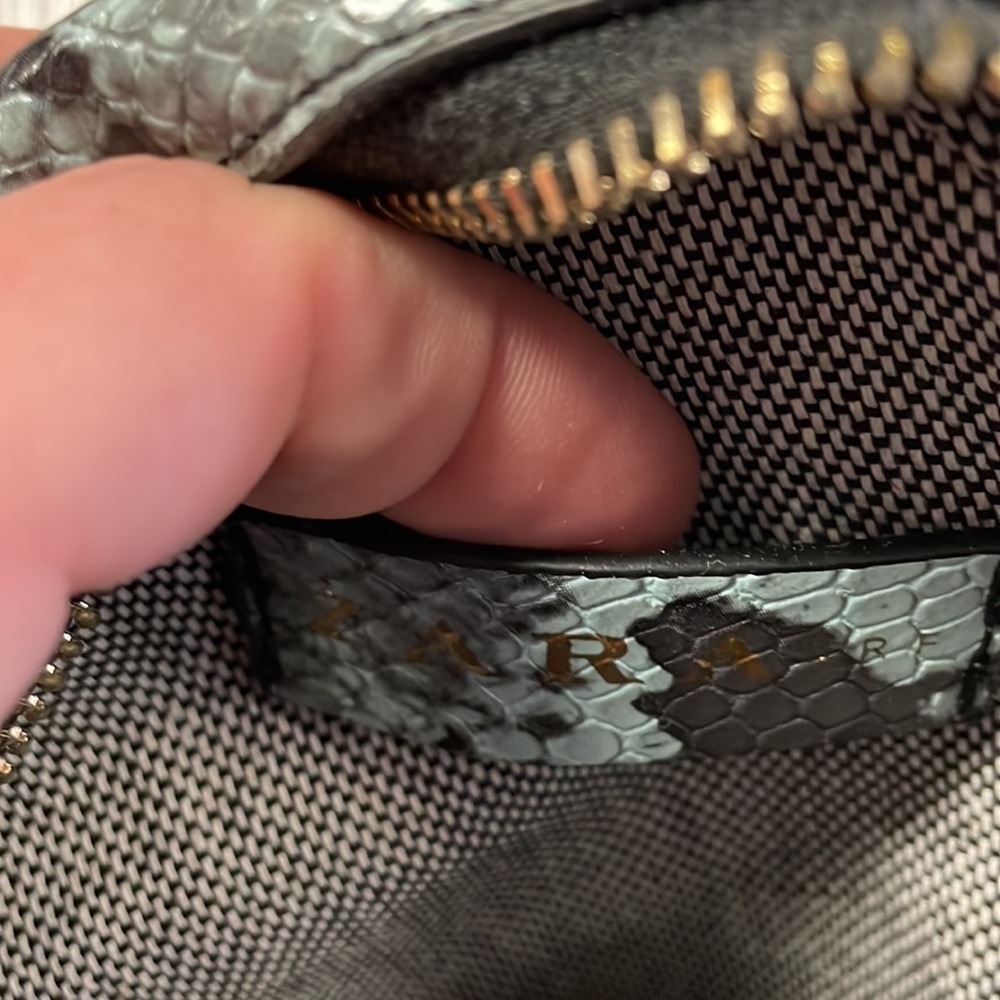 Zara Blue And Gold Python Bag - image 5